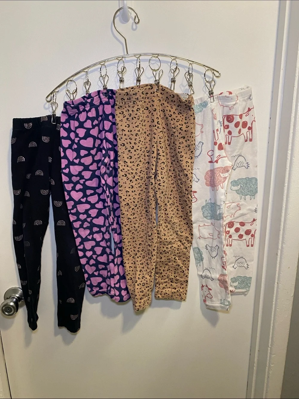 Girls' Mixed Print Leggings Bundle - Hearts, Leopard, Animals, Rainbows